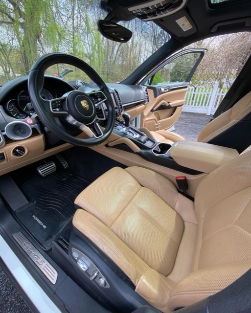 Deep cleaned tan leather interior